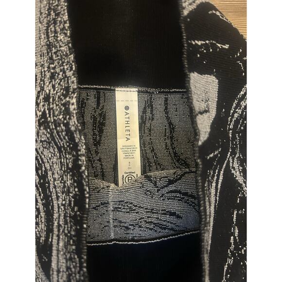 Athleta Women's Small Aurora Shine Tight Leggings Black Marble Silvee‎ Seamless - Picture 7 of 8